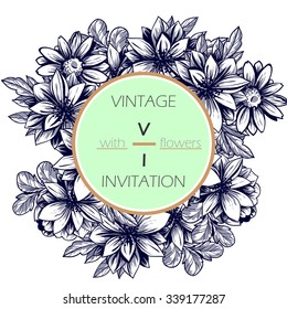 Romantic invitation. Wedding, marriage, bridal, birthday, Valentine's day. Isolated.