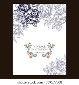 Romantic invitation. Wedding, marriage, bridal, birthday, Valentine's day. Isolated.