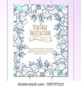 Romantic invitation. Wedding, marriage, bridal, birthday, Valentine's day. Isolated.
