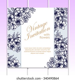 Romantic invitation. Wedding, marriage, bridal, birthday, Valentine's day. Isolated.