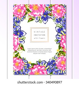 Romantic invitation. Wedding, marriage, bridal, birthday, Valentine's day. Isolated.