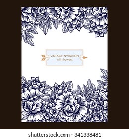 Romantic invitation. Wedding, marriage, bridal, birthday, Valentine's day. Isolated.
