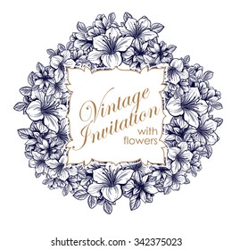 Romantic invitation. Wedding, marriage, bridal, birthday, Valentine's day. Isolated.