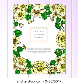Romantic invitation. Wedding, marriage, bridal, birthday, Valentine's day. Isolated.
