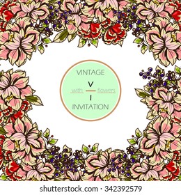 Romantic invitation. Wedding, marriage, bridal, birthday, Valentine's day. Isolated.