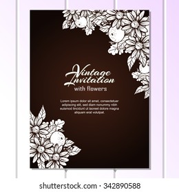 Romantic invitation. Wedding, marriage, bridal, birthday, Valentine's day. Isolated. 