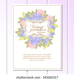 Romantic invitation. Wedding, marriage, bridal, birthday, Valentine's day. Isolated.