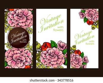 Romantic invitation. Wedding, marriage, bridal, birthday, Valentine's day.