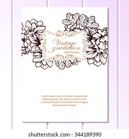 Romantic invitation. Wedding, marriage, bridal, birthday, Valentine's day. Isolated.