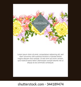 Romantic invitation. Wedding, marriage, bridal, birthday, Valentine's day. Isolated.