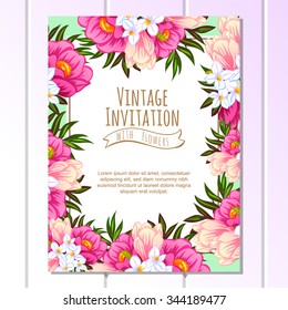 Romantic invitation. Wedding, marriage, bridal, birthday, Valentine's day. Isolated.