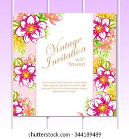 Romantic invitation. Wedding, marriage, bridal, birthday, Valentine's day. Isolated.