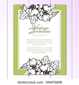 Romantic invitation. Wedding, marriage, bridal, birthday, Valentine's day. Isolated.