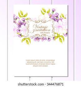 Romantic invitation. Wedding, marriage, bridal, birthday, Valentine's day. Isolated.