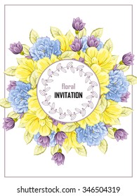 Romantic invitation. Wedding, marriage, bridal, birthday, Valentine's day. Isolated.