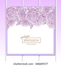 Romantic invitation. Wedding, marriage, bridal, birthday, Valentine's day. Isolated.