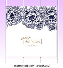 Romantic invitation. Wedding, marriage, bridal, birthday, Valentine's day. Isolated.