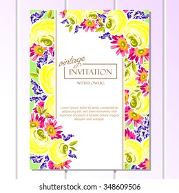 Romantic invitation. Wedding, marriage, bridal, birthday, Valentine's day. Isolated.