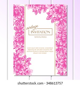 Romantic invitation. Wedding, marriage, bridal, birthday, Valentine's day. Isolated.