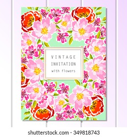 Romantic invitation. Wedding, marriage, bridal, birthday, Valentine's day. Isolated.