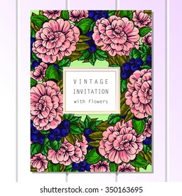 Romantic invitation. Wedding, marriage, bridal, birthday, Valentine's day. Isolated.