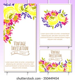 Romantic invitation. Wedding, marriage, bridal, birthday, Valentine's day. Isolated.
