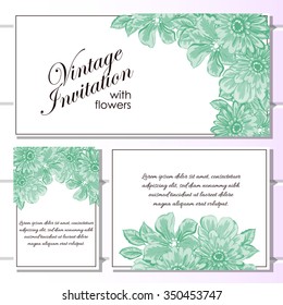 Romantic invitation. Wedding, marriage, bridal, birthday, Valentine's day. Isolated.