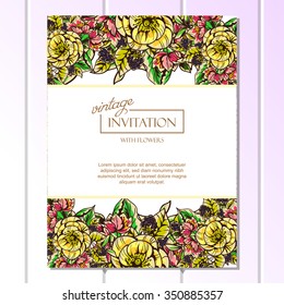 Romantic invitation. Wedding, marriage, bridal, birthday, Valentine's day. Isolated.