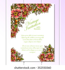 Romantic invitation. Wedding, marriage, bridal, birthday, Valentine's day.