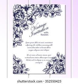 Romantic invitation. Wedding, marriage, bridal, birthday, Valentine's day.