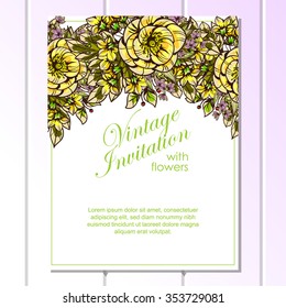 Romantic invitation. Wedding, marriage, bridal, birthday, Valentine's day. 
