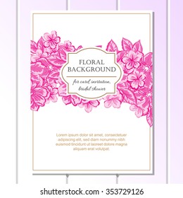 Romantic invitation. Wedding, marriage, bridal, birthday, Valentine's day. 