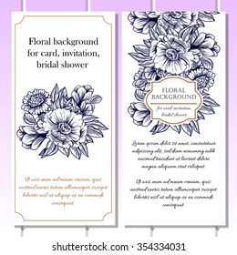 Romantic invitation. Wedding, marriage, bridal, birthday, Valentine's day. Isolated.