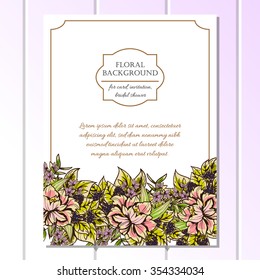 Romantic invitation. Wedding, marriage, bridal, birthday, Valentine's day. Isolated.