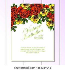 Romantic invitation. Wedding, marriage, bridal, birthday, Valentine's day. Isolated.