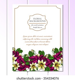 Romantic invitation. Wedding, marriage, bridal, birthday, Valentine's day. Isolated.