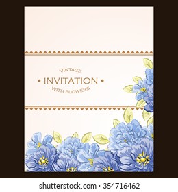 Romantic invitation. Wedding, marriage, bridal, birthday, Valentine's day.