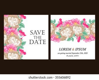 Romantic invitation. Wedding, marriage, bridal, birthday, Valentine's day.