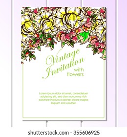 Romantic invitation. Wedding, marriage, bridal, birthday, Valentine's day.