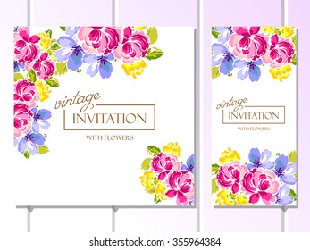 Romantic invitation. Wedding, marriage, bridal, birthday, Valentine's day.