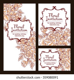 Romantic invitation. Wedding, marriage, bridal, birthday, Valentine's day. Isolated.