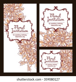 Romantic invitation. Wedding, marriage, bridal, birthday, Valentine's day. Isolated.