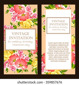 Romantic invitation. Wedding, marriage, bridal, birthday, Valentine's day. Isolated.