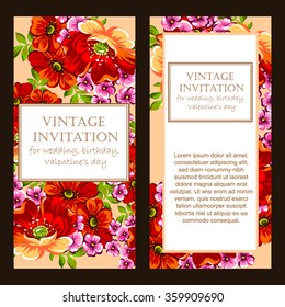 Romantic invitation. Wedding, marriage, bridal, birthday, Valentine's day. Isolated.