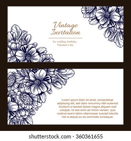 Romantic invitation. Wedding, marriage, bridal, birthday, Valentine's day. Isolated.