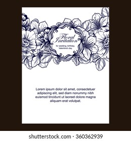 Romantic invitation. Wedding, marriage, bridal, birthday, Valentine's day.