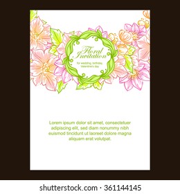 Romantic invitation. Wedding, marriage, bridal, birthday, Valentine's day. 