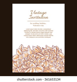 Romantic invitation. Wedding, marriage, bridal, birthday, Valentine's day.