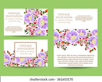 Romantic invitation. Wedding, marriage, bridal, birthday, Valentine's day.
