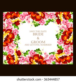 Romantic invitation. Wedding, marriage, bridal, birthday, Valentine's day. Isolated.